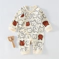 thumbnail image 3 of Ketyyh-chn99 Baby Boys Bodysuits Newborn Baby Boy Clothes Color Block Long Sleeve Zipper Romper One Piece Outfits Coffee,1-3 Months, 3 of 5