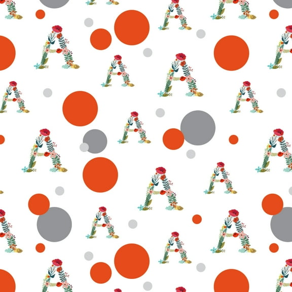 Letter A Floral Premium Gift Wrap Wrapping Paper Roll