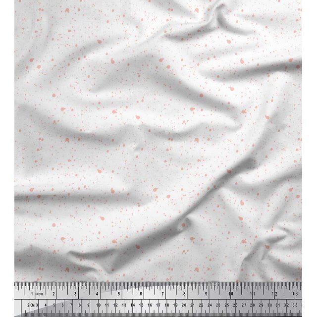 Soimoi Tissu en Poly Georgette Blanc Imprimé Abstrait au Mètre 52 Pouces de Large