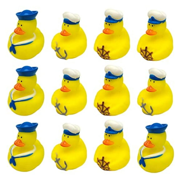 Cool Rubber Ducks (2\) Standard Size. (12 Pack) Cute Duck Bath Tub Pool Toys. (Nautical Rubber Duckies)"