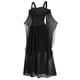 thumbnail image 3 of Gibobby Vestido invierno mujer Encaje Halloween Womne hombro más vestido manga tamaño frío hasta vestido de mujer(Negro, XXXL), 3 of 5