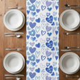 thumbnail image 6 of Valentine's Day Table Runner - 48 Inch Long, Kitchen Dining Table Runner Dresser Scarves, Blue Love Heart Romantic Me You Farmhouse Decor for Coffee Tables Wedding Party Banquet, 6 of 8