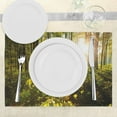 thumbnail image 3 of Ambesonne Forest Place Mats Set of 4, Sun Rays Woods Foliage, Standard Size, Green Yellow Brown, 3 of 6
