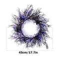 thumbnail image 3 of SUOKOM Halloween Wreath, 17.7in Black Spider Artificial Wreath with LED Lights, Halloween Wreath for Front Door Decoration Battery Operated Glitter Sparkling Wreath, Outdoor Window Porch Patio Wreath, 3 of 6