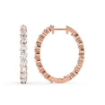 thumbnail image 1 of Boucle d'Oreille Créole en Diamant de Laboratoire / Boucles d'Oreilles Créoles Rylee de Forme Ronde Certifiées IGI de 1 Carat / Or Rose 14K / Monture à Griffes Qualité FG-VS1-VS2 / Friendly Diamonds, 1 of 5