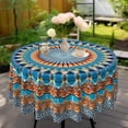 thumbnail image 4 of Bohemia Round Tablecloth 70inch, Outdoor Boho Tablecloth Waterproof and Wrinkle-Free, Boho Table Covers, Summer Decorations for Home, 4 of 5