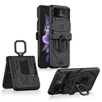 Hard Armor Shockproof Case for Samsung Galaxy Z Flip 4 5G 2022 Slide Lens Cover For Galaxy Z Flip 4 Case Magnetic Hinge with Ring for Samsung Flip 4 Case