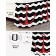 thumbnail image 3 of Red Nautical Bed Skirt California King Size 18&nbsp;Inch Drop, Anchor Navy Blue Wavy Stripes Wrap Around Dust Ruffle Bedskirts, Wrinkle & Fade Resistant Easy Fit Bedskirt with Adjustable Elastic, 3 of 8