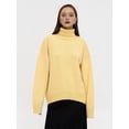 thumbnail image 4 of Women'S Sweater Fall Winter Chunky Knitted Pullover Ribbing Hem Trendy Basic Jumper Top Light Yellow M, 4 of 10