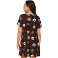 thumbnail image 2 of Bixox Plaid Snowflakes Festive Pattern Women's Nightgown, Soft & Breathable Sleepwear, Round Neck Knee-Length Pajama Dress,Loungewear for Home & Sleep, 2 of 7