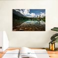 thumbnail image 3 of Elephant Stock Tranquil Lake Landscape Wall Art - Horizontal Canvas Wall Art - Living Room Wall Decor - Nature Canvas - Brown And Blue Decor - 12" x 8", 3 of 8