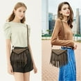 thumbnail image 2 of KouLi Buir Leather Envelope Fringe Shoulder Bag Tassel Crossbody Handbag Women's Purse (Khaki), 2 of 6
