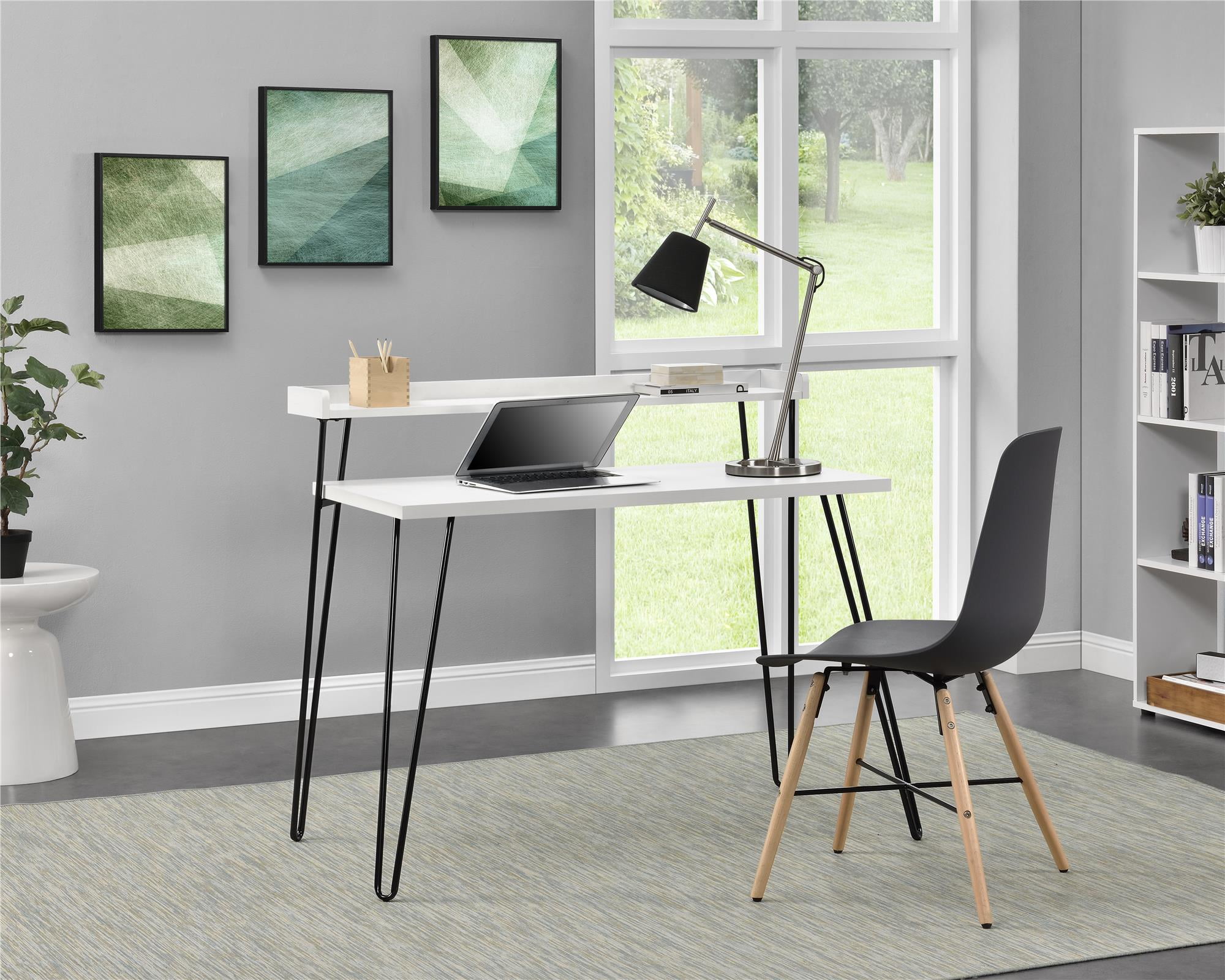 Ameriwood Home Haven Retro Computer Desk with Riser, Multiple Colors