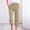 01 Khaki, variant on Hicidod Women Linen Capri Pants Casual Summer Drawstring Elastic High Waist Cropped Trousers Wide Leg Solid Straight Capris Pant