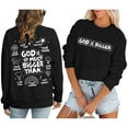 thumbnail image 2 of Arlun Christian Sweatshirts for Women Jesus God Faith Letter Printed Thin Sweatshirts Inspirational Religious Graphic Hoodless Loose Comfy Long Sleeve Crewneck Pullover Tops Black M, 2 of 5