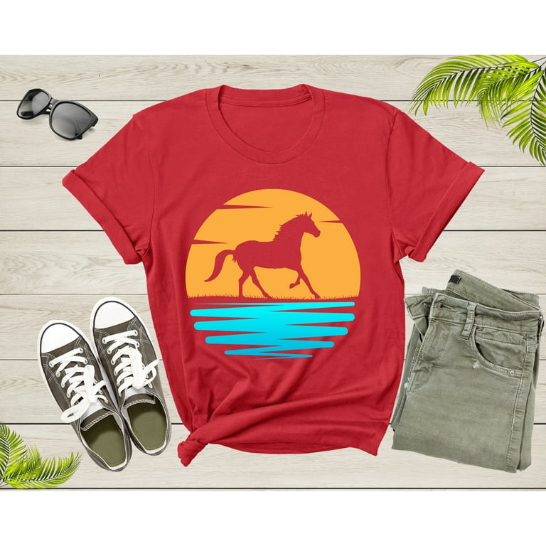 Red Horse Sunset T Shirt Horse Lovers Red Horse Sunset T Shirt Horse Lovers