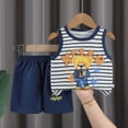 thumbnail image 2 of TOWED22 Toddler Baby Boy Clothes Summer 2-Piece Set Sleeveless Tank Top Casual Shorts with Pocket Navy,18-24 M, 2 of 4