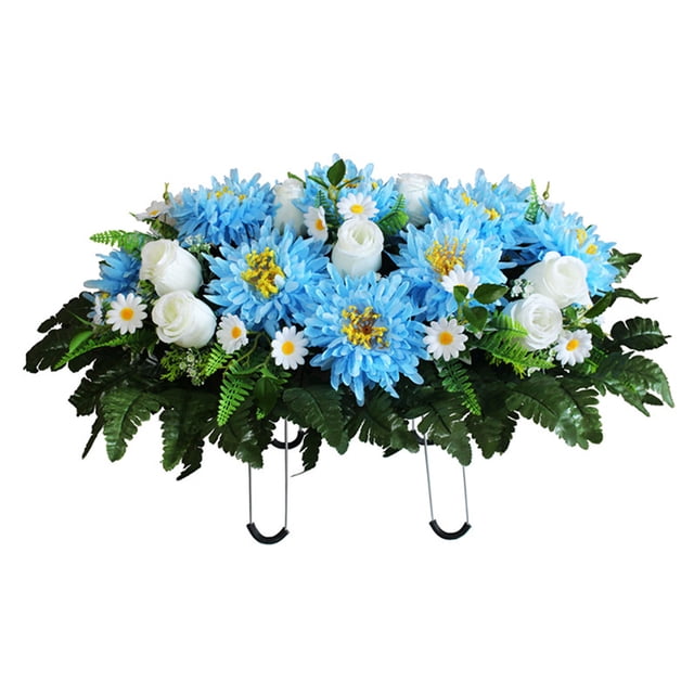 Bewildely Flores para cementerio, flores para tumbas de larga duración para todas las estaciones, flores para poda de cementerios Jardín y Patio tipo+3