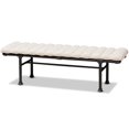 thumbnail image 1 of Baxton Studio Zelie Tufted Bench in Light Beige and Dark Bronze, 1 of 8