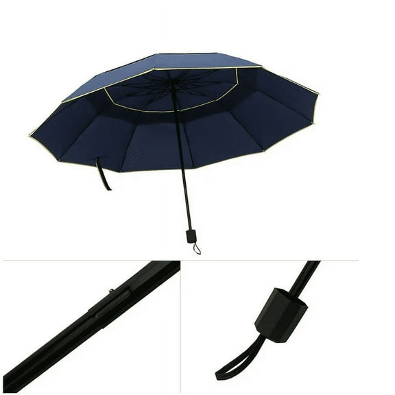 Extra Oversize Large Golf Umbrella | Double Vented Windproof Rustproof Folding Design | 360° Adjustable with Universal Clip for Chairs, Carts & Strollers | Compact Rain Protection