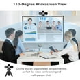 thumbnail image 3 of Full HD 1080P Video Webcam, Noise Cancellation, Privacy Cover, Wide-Angle Lens, Auto Light Correction, Plug &  USB Webcam for Laptop, Desktop, PC, , Zoom,, 3 of 7