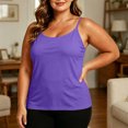 thumbnail image 3 of Tbopshirt Undershirts for Women Plus Size Maternity Shapewear Adjustable Spaghetti Strap Camisole with Built in Padded Bra Adjustable Strap Sleeveless Tank Top, 3 of 9