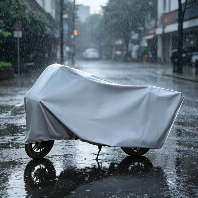 Amzcrzy Polyester Protective Cars Cover All Season Waterproof Vehicle Cover for Motorcycle Bicycle and Two Wheel Ride Protection Against Debris Rain Sun Wind Snow and Outdoor Storage Use