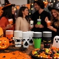 thumbnail image 5 of 20PCS Halloween Disposable Coffee Cups Paper Coffeeware with Dome Lids and Sleeves Hot Cold Beverage Coffee Juice Drinking Cups for Halloween Party Decoration B, 5 of 9
