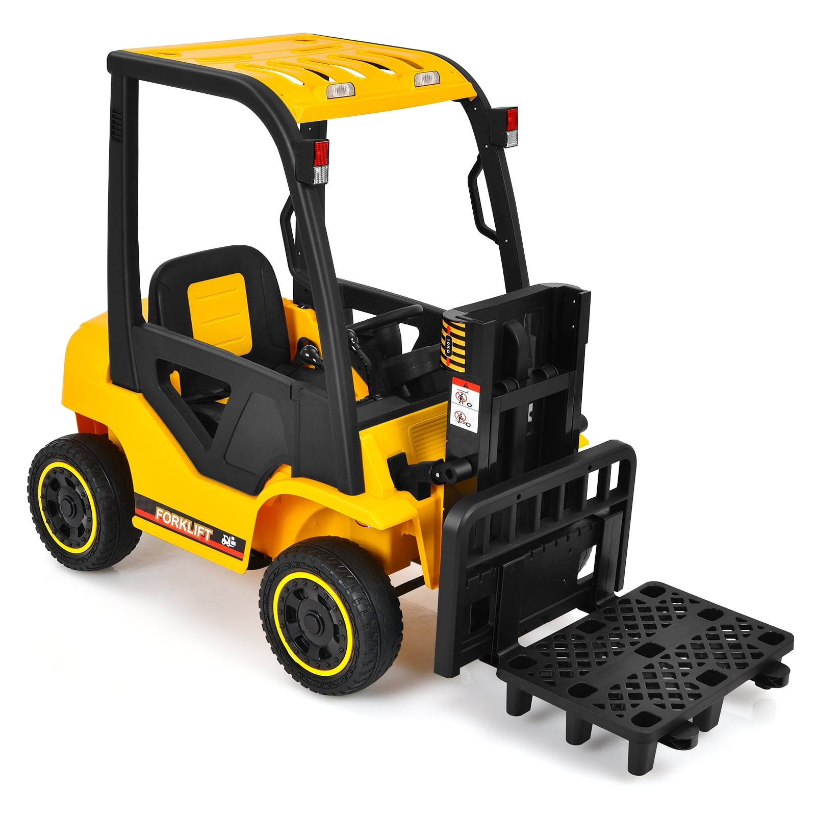 Topbuy 12V Electric Toddler Ride-On Construction Truck Kids' Forklift w/Arm  Fork Yellow