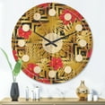 thumbnail image 2 of Designart 'Tropical Luxury Gold Pattern I' Mid-Century Modern Wood Wall Clock, 2 of 5