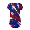 thumbnail image 4 of Red White and Blue Womens Blouses Women Shirts Fourth of July Shirt for Women Memorial Day Women Shirts Womens Summer Casual V-Neck Hide Belly Short Sleeved Tunic Blouses, 4 of 6