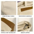 thumbnail image 3 of Canvas Tote Bag For Women, Causal Shoulder Bag With Zipper and Pocket For Travel Beach Work Shopping - Coffee, 3 of 6