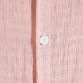 thumbnail image 5 of LIIPEE Men Shirts Casual Solid Color Short Sleeve Lapel Button Down Shirt Male Fashion Texture Loose Fit Tops Comfortable Breathable Soft Daily Shirts,Pink,L, 5 of 6
