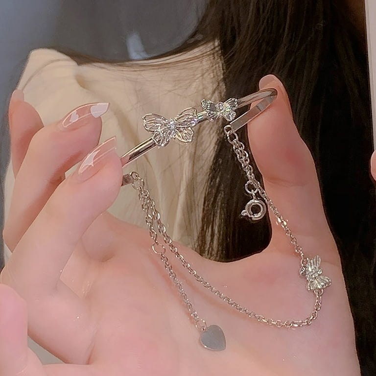 Jewelry Openwork Butterfly Charm Bracelet for Women Silver Jewelry Openwork Butterfly Charm Bracelet for Women Silver