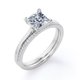 thumbnail image 4 of JeenMata Anillo Nupcial de 1,50 Quilates con Corte Princesa, Engaste en Garras y Detalles Pavé en Baño de Oro Blanco de 18 K sobre Plata (Personaliza la Banda de Tu Anillo de Bodas), 4 of 6