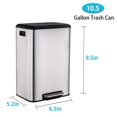 thumbnail image 2 of Garvee 40 L / 10.5 Gal Hands-Free Stainless Steel Commercial/Kitchen Step Trash Can, Fingerprint-Resistant Soft Close Lid Trash Can, 2 of 6