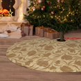 thumbnail image 6 of Yiaed Brown Flowers Print Christmas Tree Skirt , Tree SkirtsTree Mat for Christmas Winter Holiday Indoor Decorations-30", 6 of 7