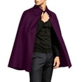 thumbnail image 2 of LEKWK Mens Collared Cape Medieval Gothic Vampire Costume Loose Vintage Cosplay Cloak for Halloween Party Roleplay Stage Performance, 2 of 9