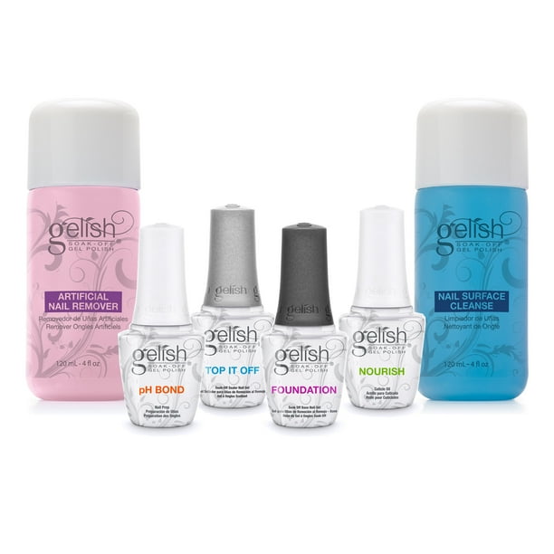 Gelish SoakOff Gel Nail Polish Basix Care Kit with Remover & Cleanser