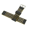 thumbnail image 5 of Correa de cuero compatible con Realme Watch 2 de repuesto de 0.866 in, correa de reloj, pulsera, pulsera, color negro y amarillo, 5 of 5