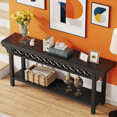 thumbnail image 4 of Narrow Console Table - 1.96" Thick Solid Wood, Gray Finish, Adjustable Foot Pads, Versatile Accent Table for Living Room (Behind Couch), Entryway, Hallway, 4 of 6