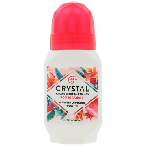 Crystal Body Deodorant Natural Deodorant RollOn Pomegranate 2 25 fl oz 66 ml