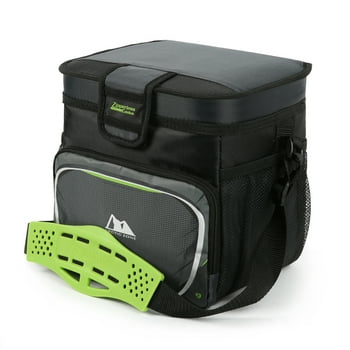 Arctic Zone 9 Can Zipperless Soft Sided Cooler with Hard Liner, Grey and Green