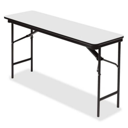 18 Inch Wide Table - 18 x 60 in. Premium Wood Laminate Folding Table, Gray