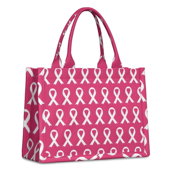 Large Capacity Tote Bag,Pink Breast Cancer Handbag Fashion Luxury Tote Bag,15.7"x13"x 5.1" Inches,Laptop Compatible