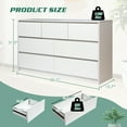 thumbnail image 5 of Haverchair 7 Drawer White Dresser for Bedroom, 55 Inch High Gloss Dressers Long Dresser with Deep Drawers, Large Handleless Wooden Dresser Chest Of Drawers for Living Room, Hallway, Entryway, 5 of 8