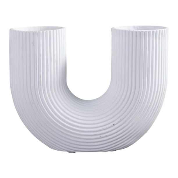 Flower Vase Holder Flower Pot Modern Resin Statue Geometry Tabletop