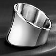 thumbnail image 5 of 20mm Width Chunky Wide Stainless Steel Wedding Band Statement Promise Anniversary Ring, 5 of 8