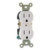 GE 4pk Duplex Grounding Receptacle, White