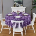 thumbnail image 2 of Purple Paisley Pattern Round Tablecloth 60"x60",Wrinkle Wipeable Table Cloth for Kitchen Dining Room Picnic Patio Party, 2 of 6